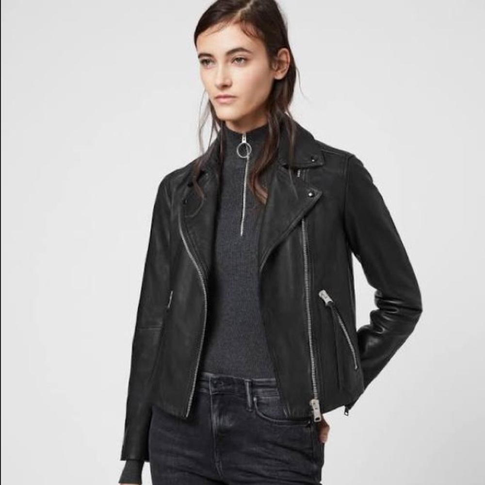 PERFECT AllSaints Dalby leather jacket US sz6